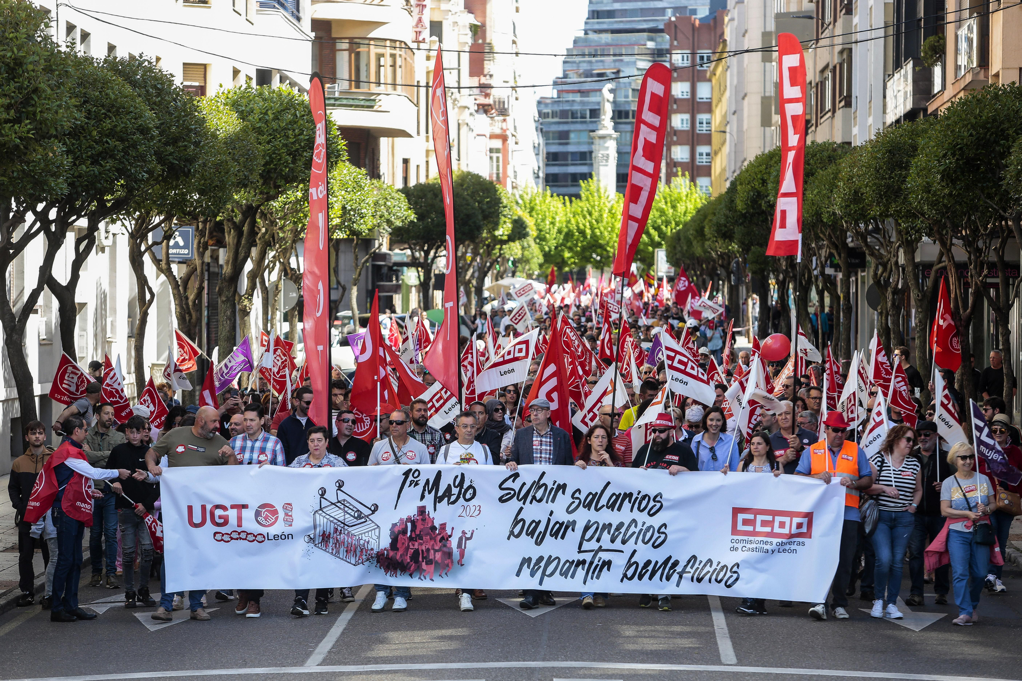 Así estaba la Avenida de Roma durante la marcha del Primero de Mayo.