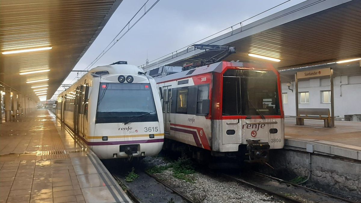Suprimidos trenes en la línea a Liérganes, retrasos de 20 minutos en la de Reinosa y de más de una hora en la de Bilbao