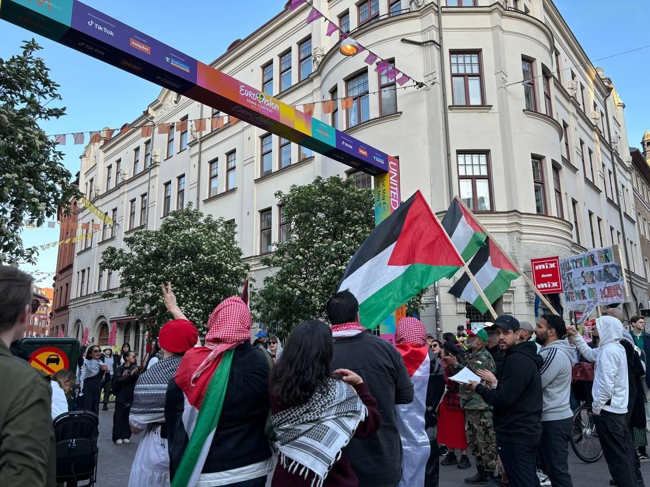 Imagen de la concentración en favor de Palestina en Malmö