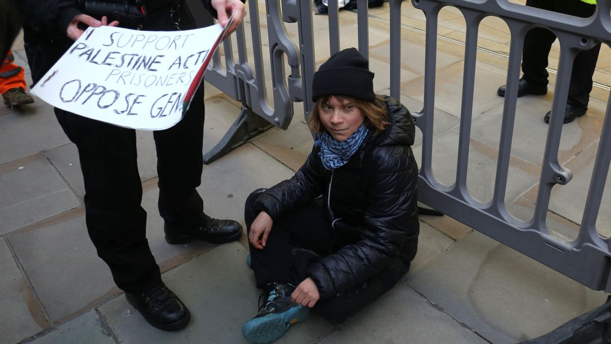 Greta Thunberg poco antes de su arresto