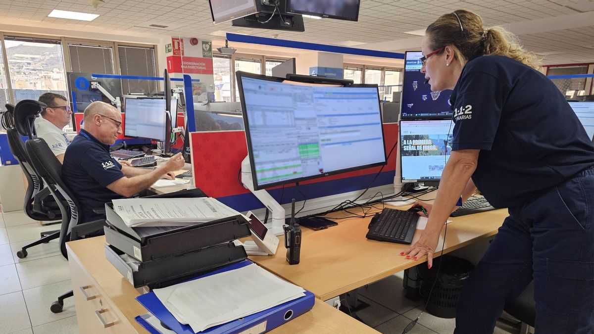 Sala operativa del 1-1-2 en Canarias.