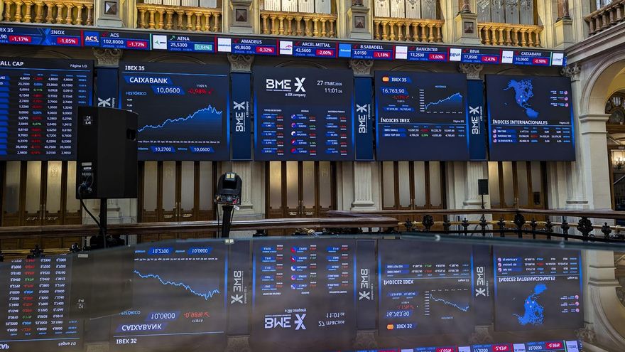 Palacio de la Bolsa de Madrid, a 27 de marzo de 2026, en Madrid (España)