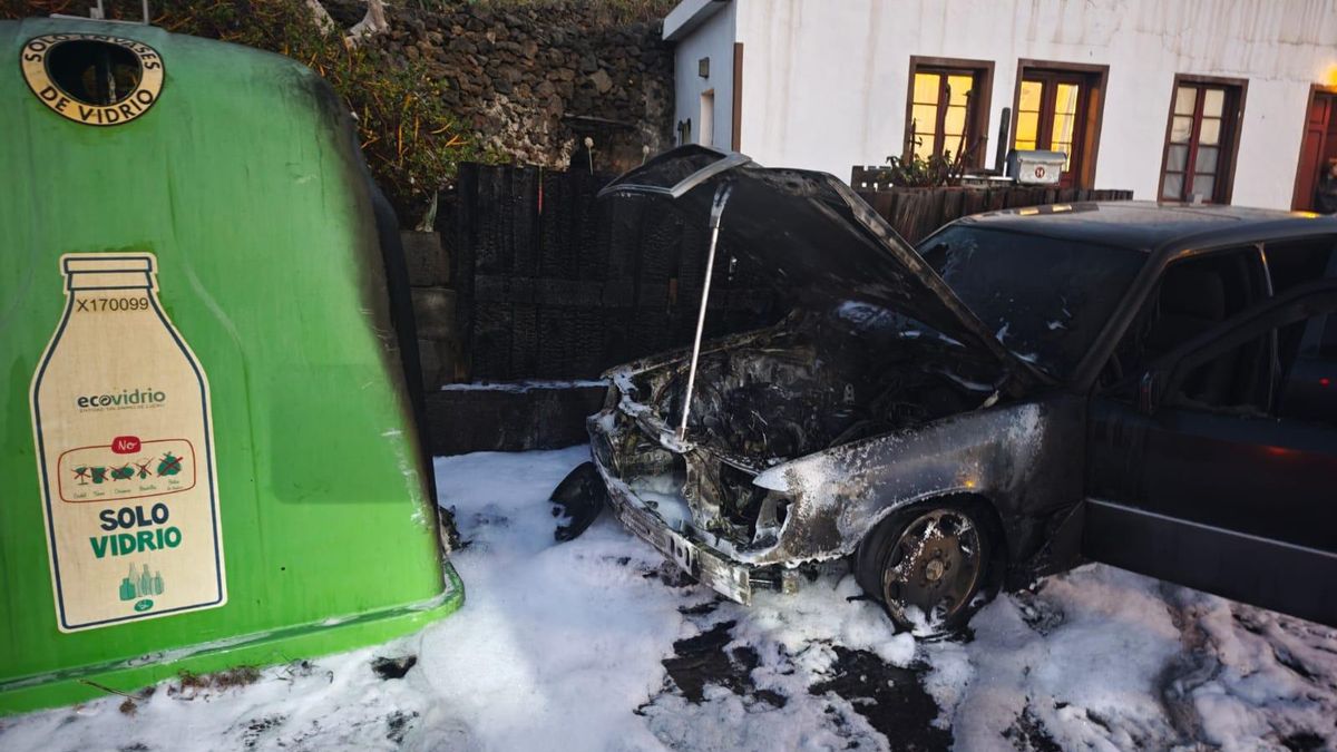 Estado del vehículo tras el incendio.