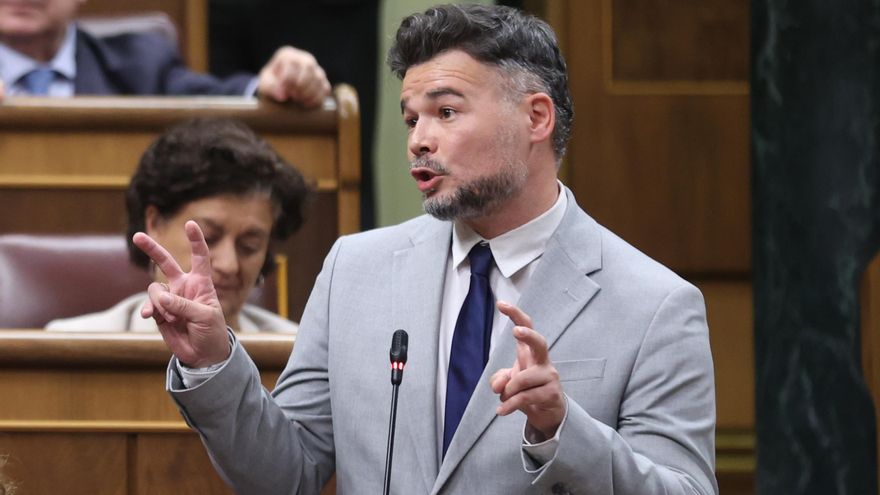 Gabriel Rufián en el pleno del Congreso del 17 de junio.