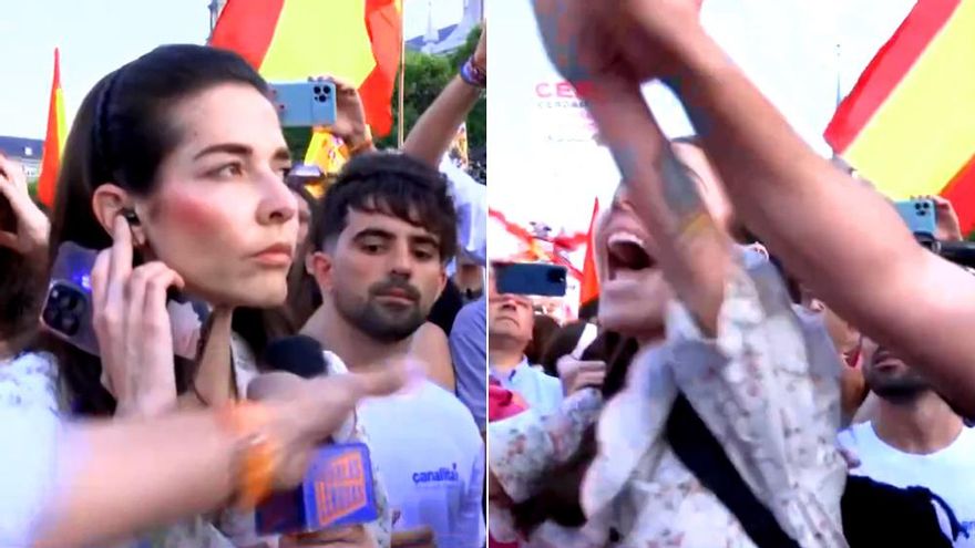 'Malas lenguas' denuncia el acoso a una de sus reporteras en una manifestación contra Sánchez: "¡No me puede agredir!"