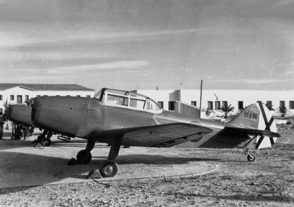 La Huarte Mendicoa HM-1 con la cola propia de los Messerschmitt Bf 108 y 109.