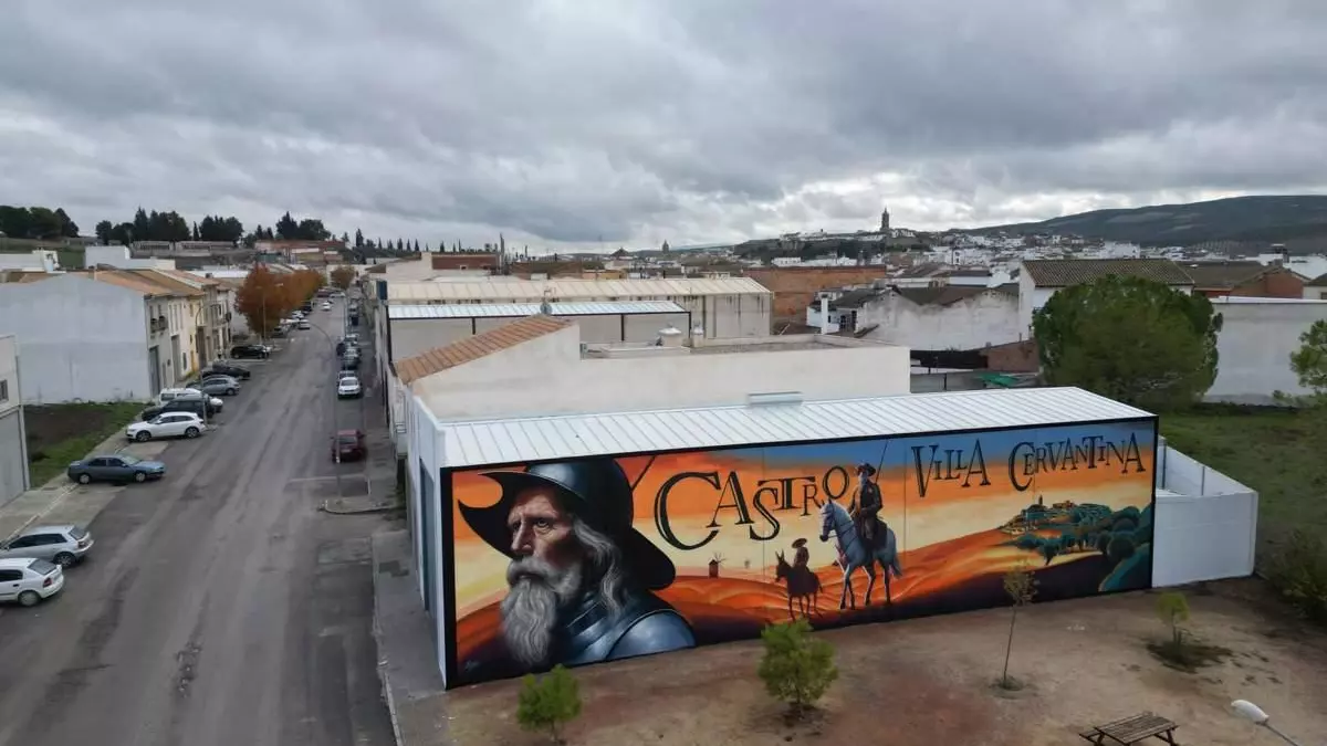 El mural de Sake en Castro del Río Imagen del Quijote de Sake en Castro del Río