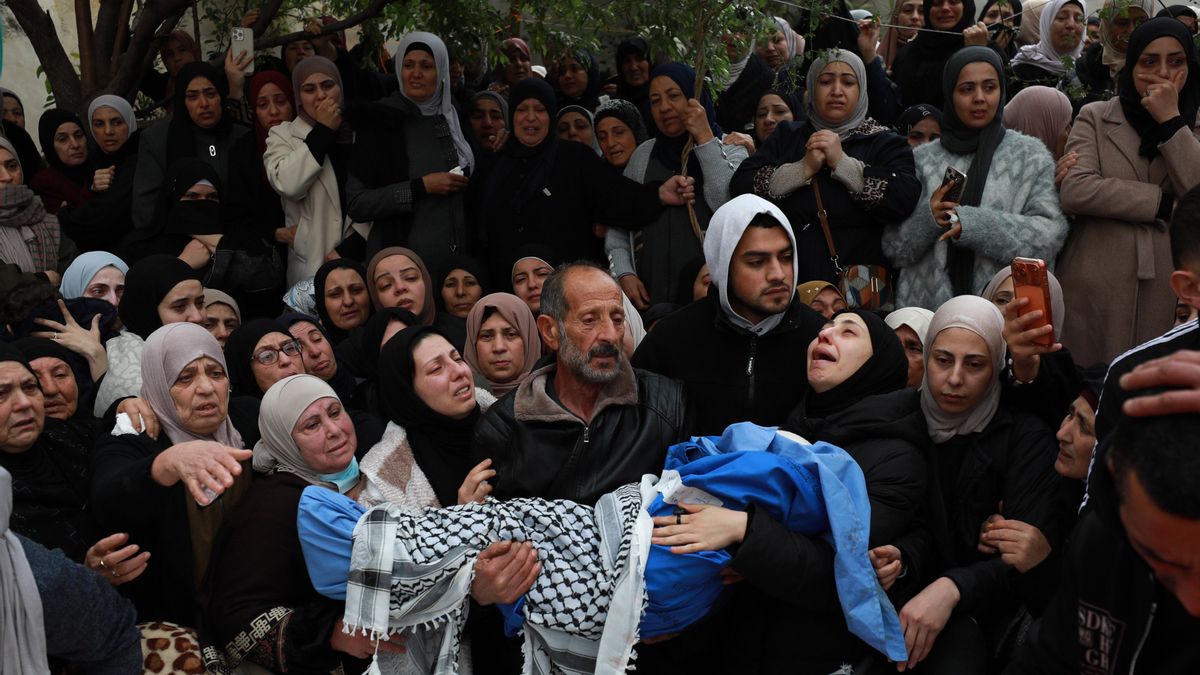 Funeral de la familia Bani Odeh en Tammun, Cisjordania.