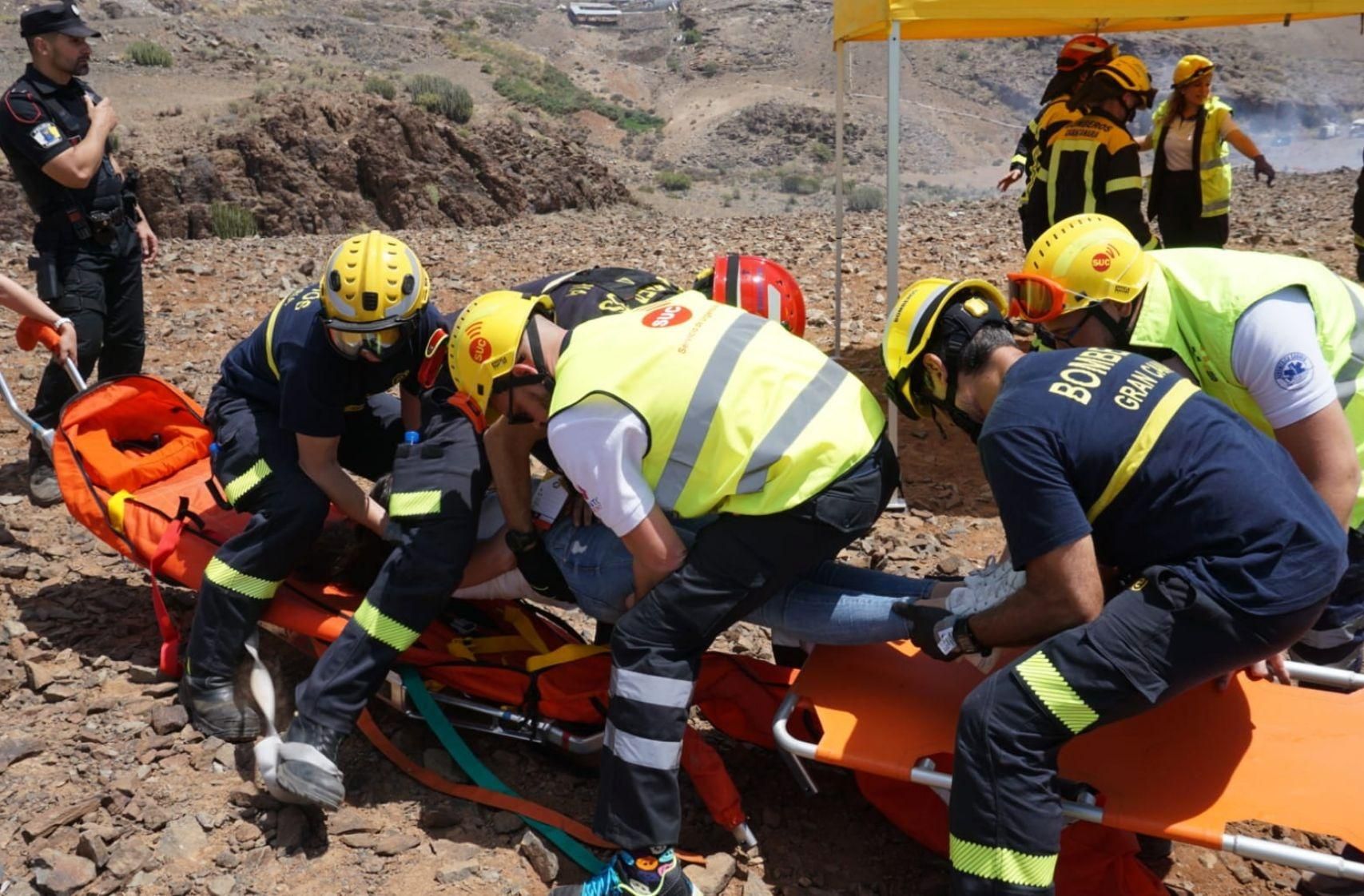 Simulacro de accidente aéreo en el sur de Gran Canaria