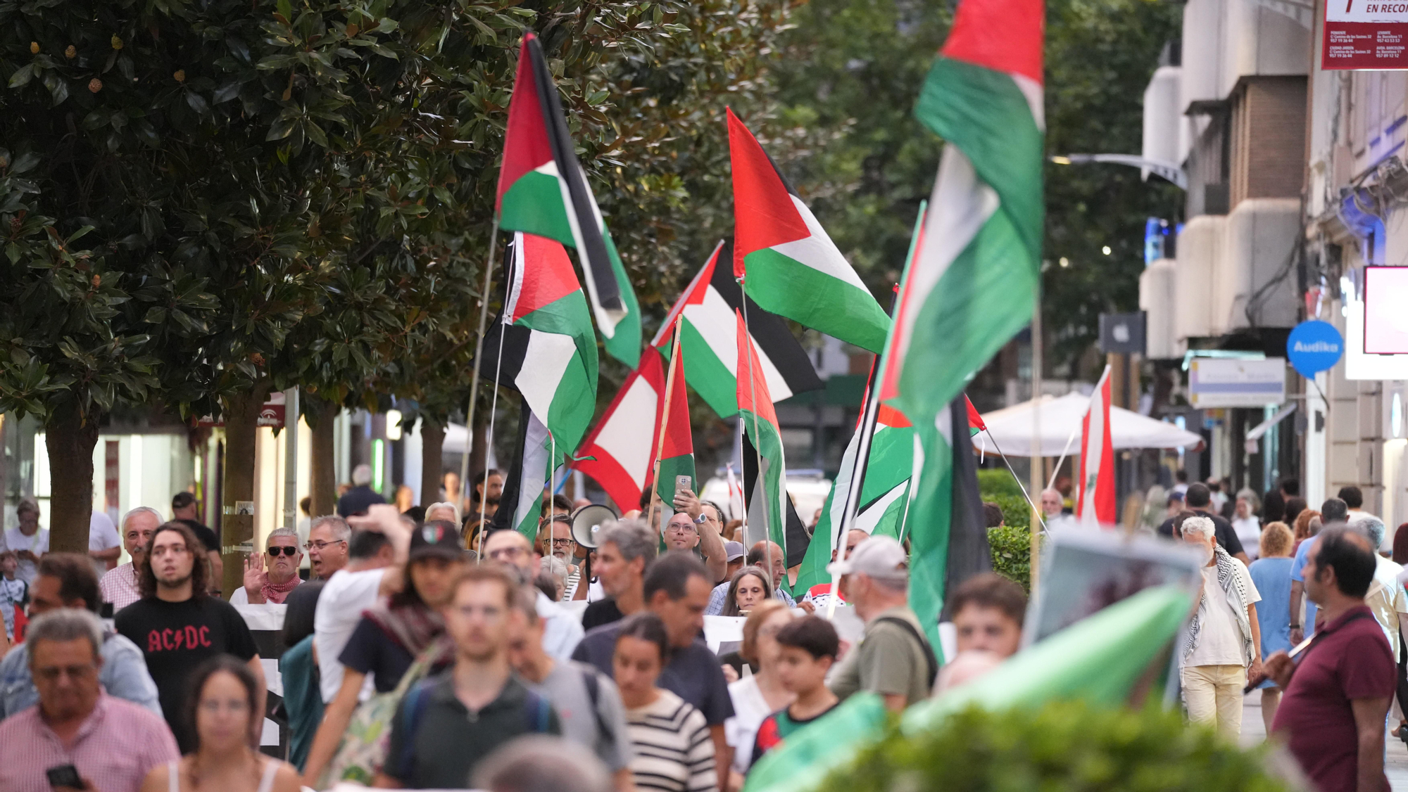 Manifestantes participan en Córdoba en una marcha en solidaridad con Palestina