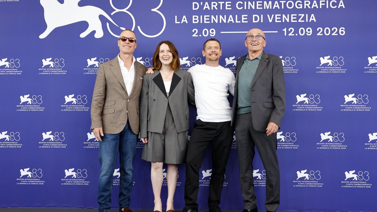 Guy Pearce, Claire Foy, Jack O'Connell y Danny Boyle en Venecia