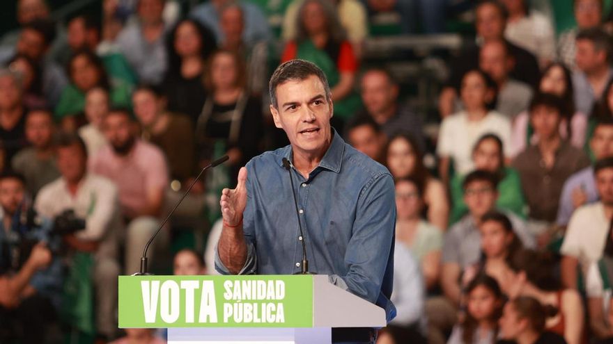 Sánchez en el acto de cierre de campaña en Andalucía.
