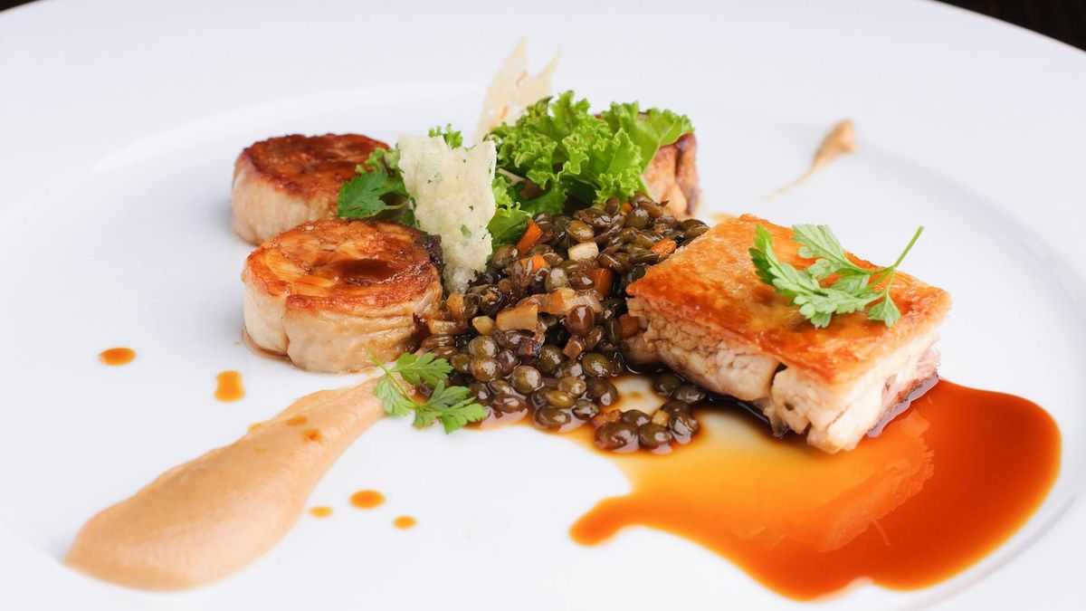 Merluza con lentejas