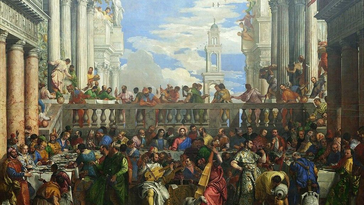 Las bodas de Caná, de Paolo Veronese, actualmente en el Museo del Louvre de París.