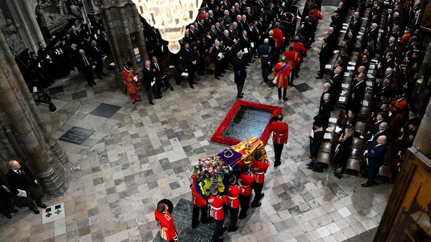 Vista aérea del funeral de Isabel II.
