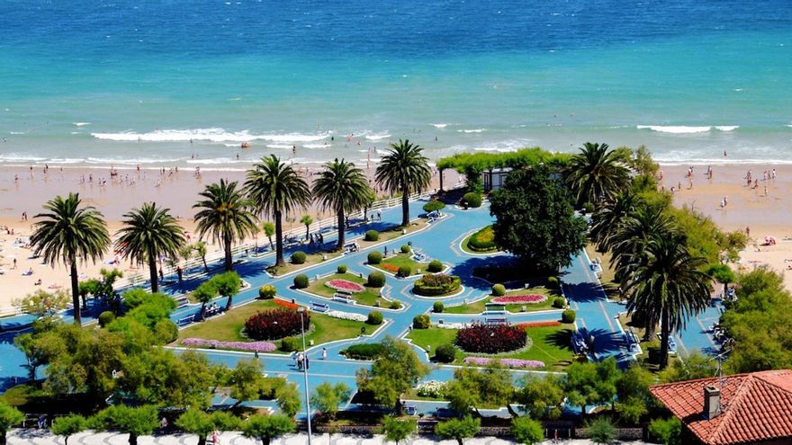 Imagen aérea de los Jardines de Píquio antes de las obras.