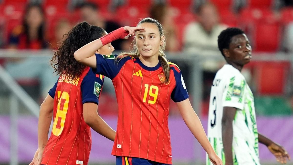 Alba Cerrato celebra su gol ante Nigeria