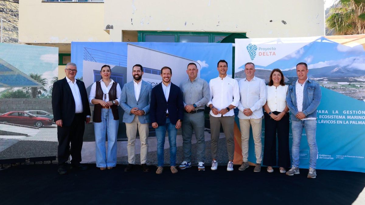 Acto institucional del inicio la obra de rehabilitación del viejo centro infantil, del Puerto, cedido por el Ayuntamiento  de Tazacorte a Plocan para convertirlo en un centro de investigación marina y economía azul.