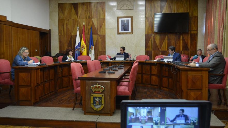 Un momento del primer pleno telemático que, este viernes, ha celebrado el Cabildo de La Palma.