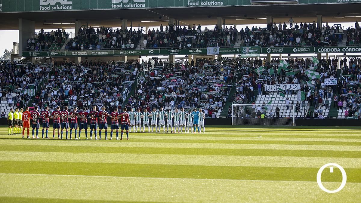La grada de El Arcángel en el encuentro ante el Huesca