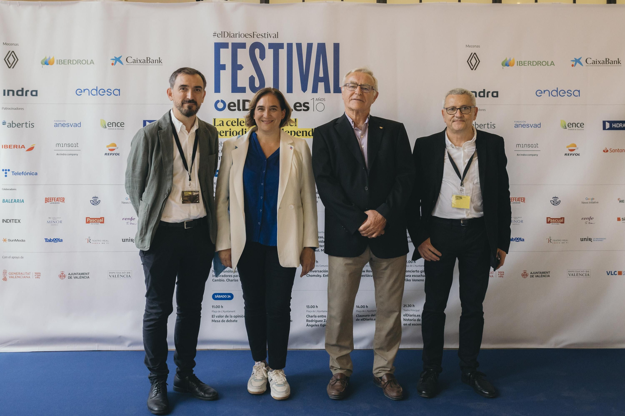 Ignacio Escolar, Ada Colau, Joan Ribó y Adolf Beltrán