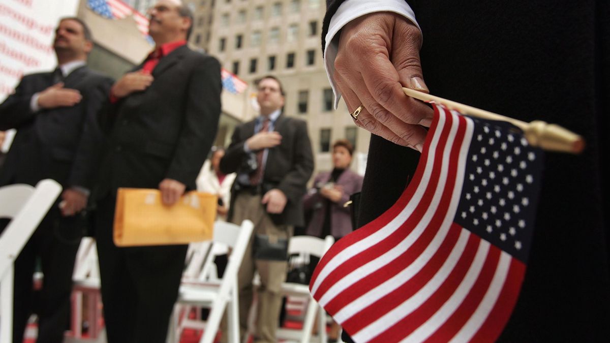Imagen de archivo de un acto de jura de bandera en Nueva York.