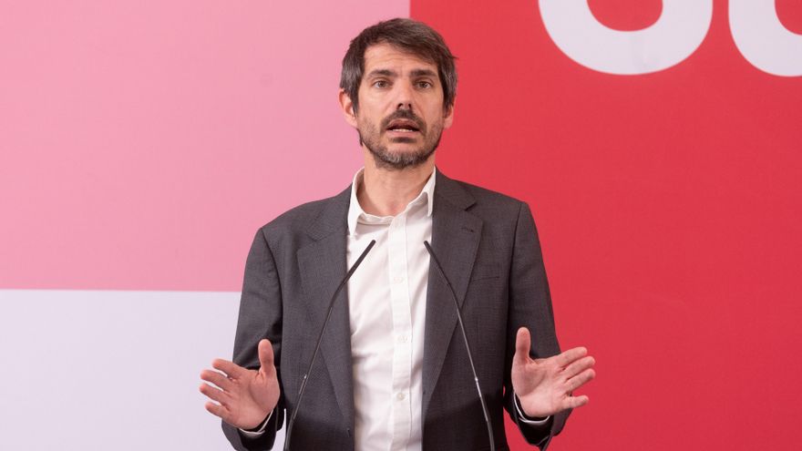 El portavoz de Sumar, Ernest Urtasun, durante una rueda de prensa tras la Ejecutiva del partido, a 13 de mayo de 2024, en Madrid (España).