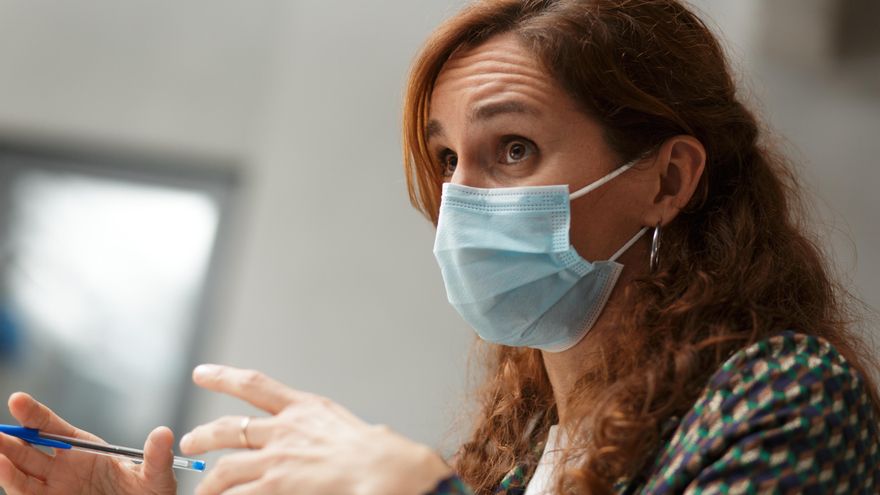 Mónica García durante la entrevista con elDiario.es.