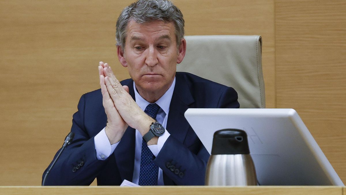 Feijóo en su comparecencia en la comisión de la dana.