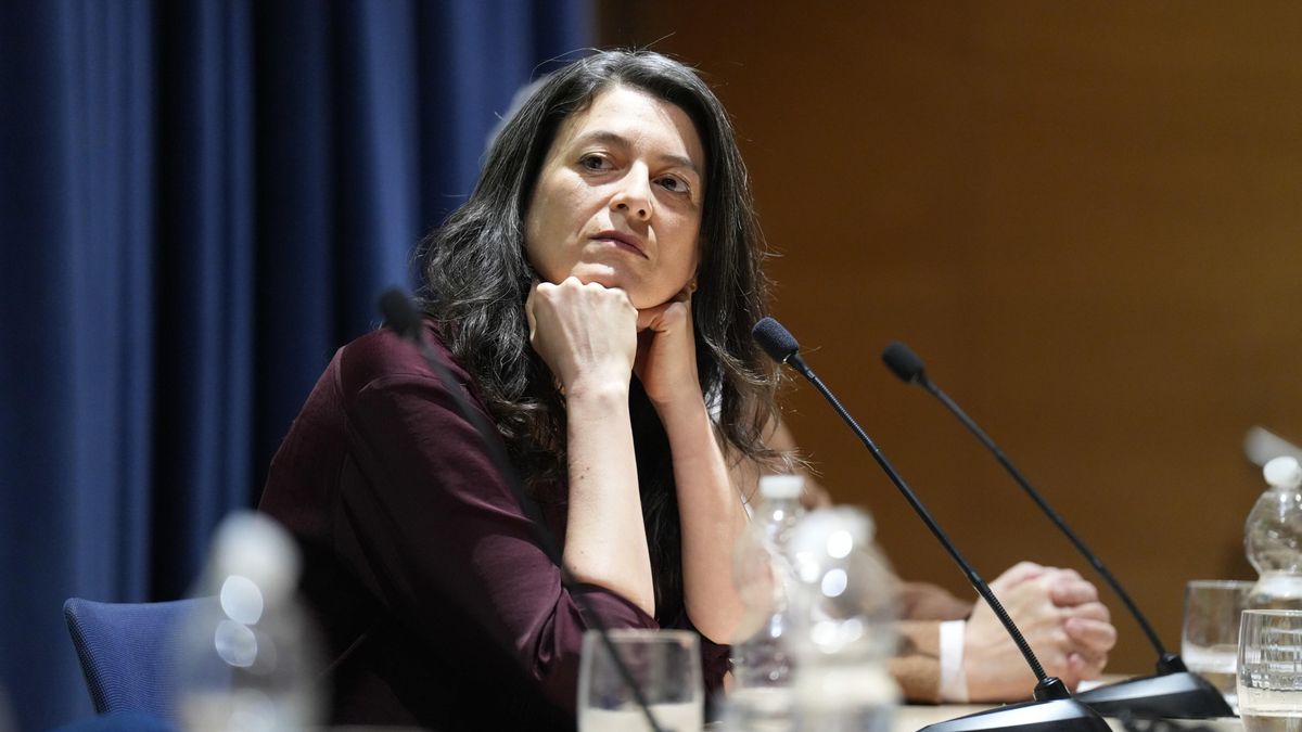 La escritora Samanta Schweblin, durante una conferencia de prensa del Premio Aena de Narrativa Hispanoamericana