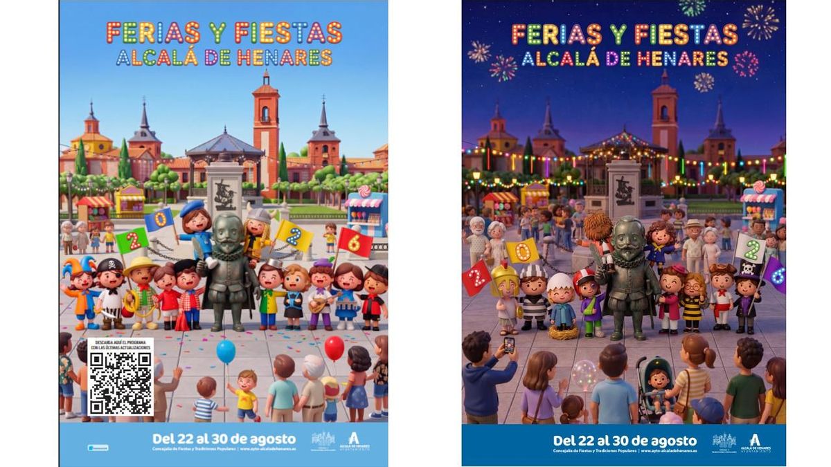 Portada y contraportada de la programación de las ferias y fiestas de Alcalá de Henares 2026.