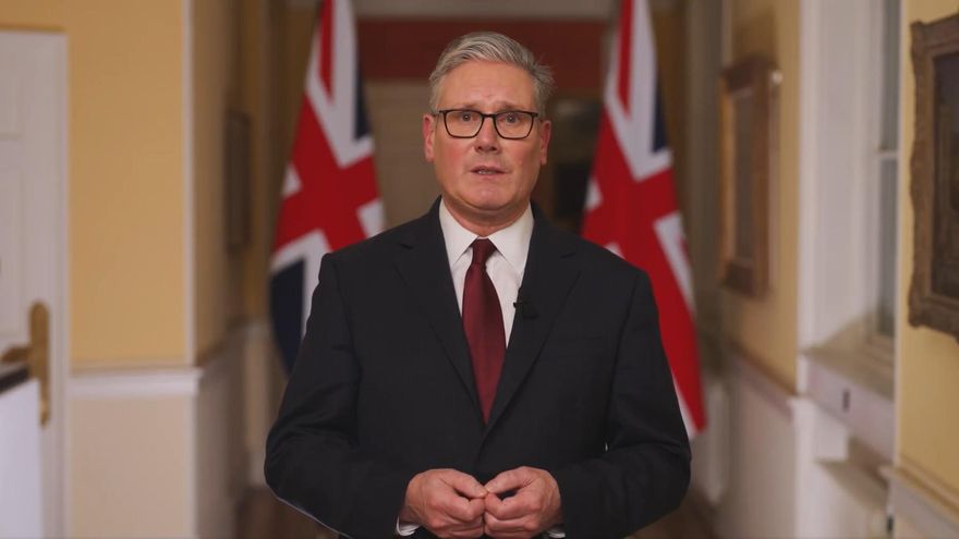 El primer ministro británico, Keir Starmer, en una declaración pregrabada compartida en sus redes sociales.