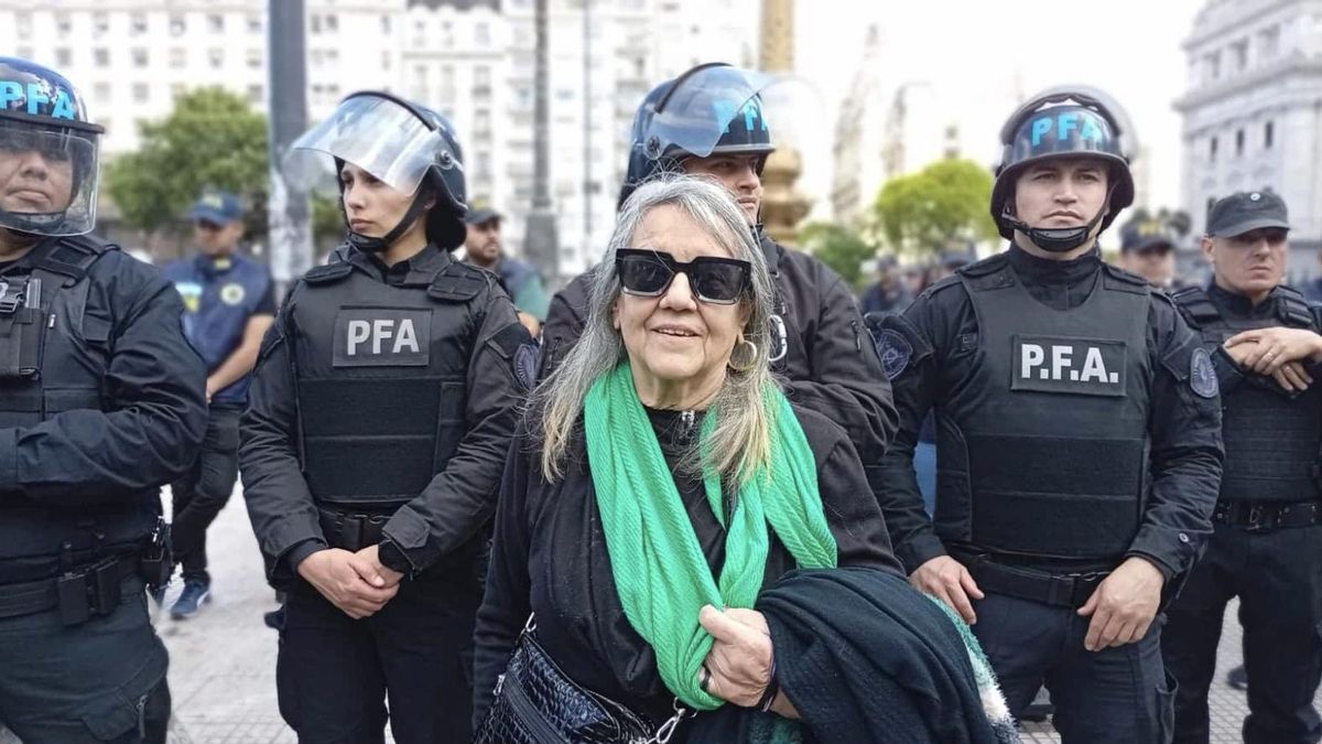 Beatriz Blanco, en una marcha posterior a su represión.