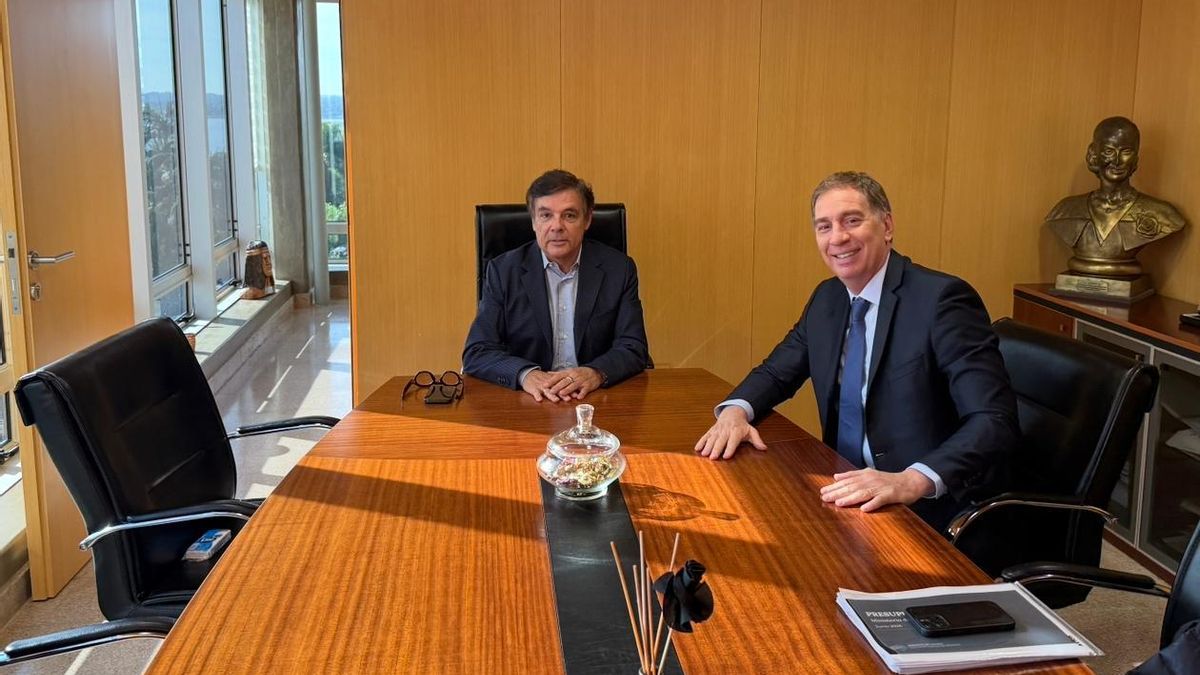 Carlos Rovira y Diego Santilli durante la última visita del por entonces ministro del Interior a Misiones.