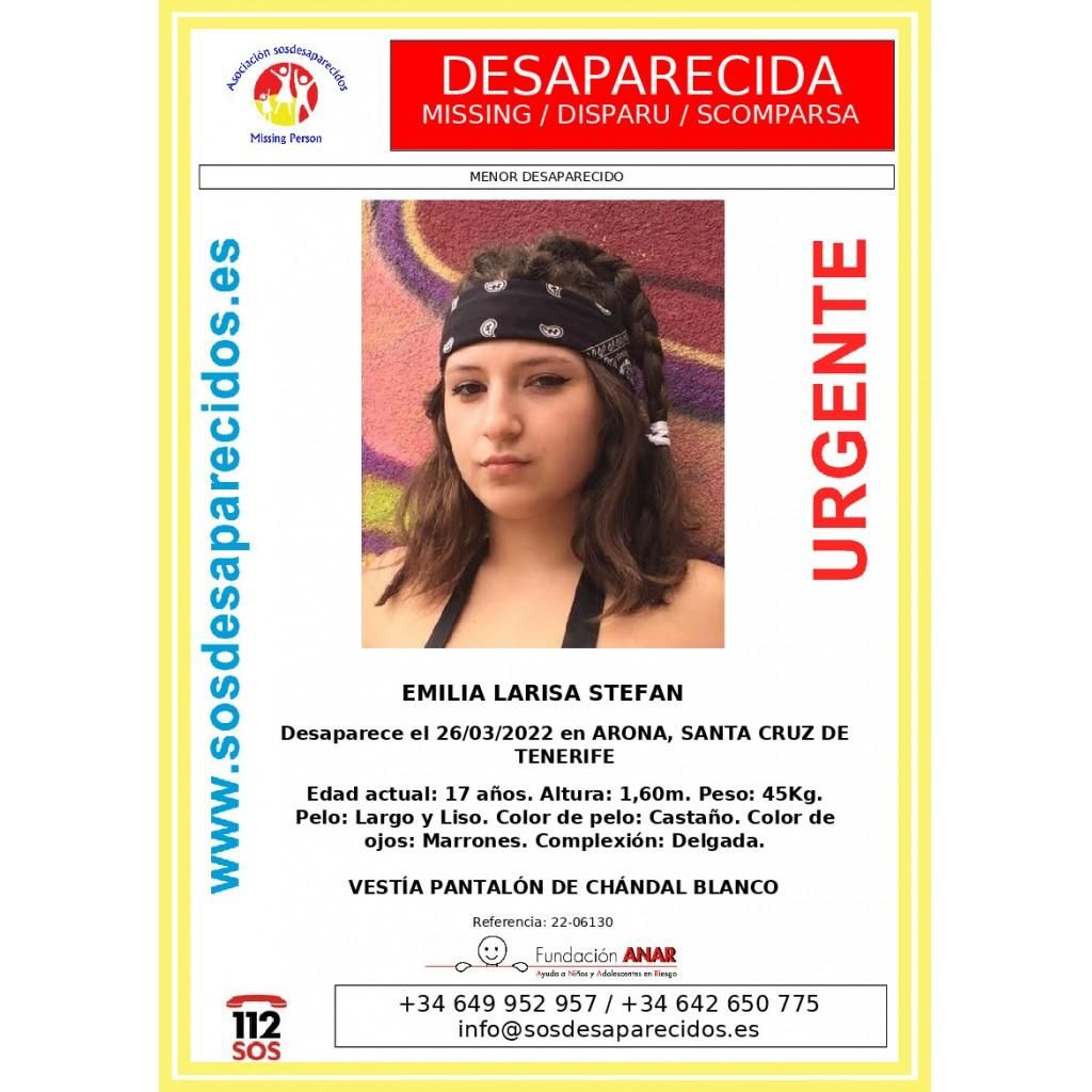 Cartel de búsqueda de Emilia. / FOTO: SOS DESAPARECIDOS