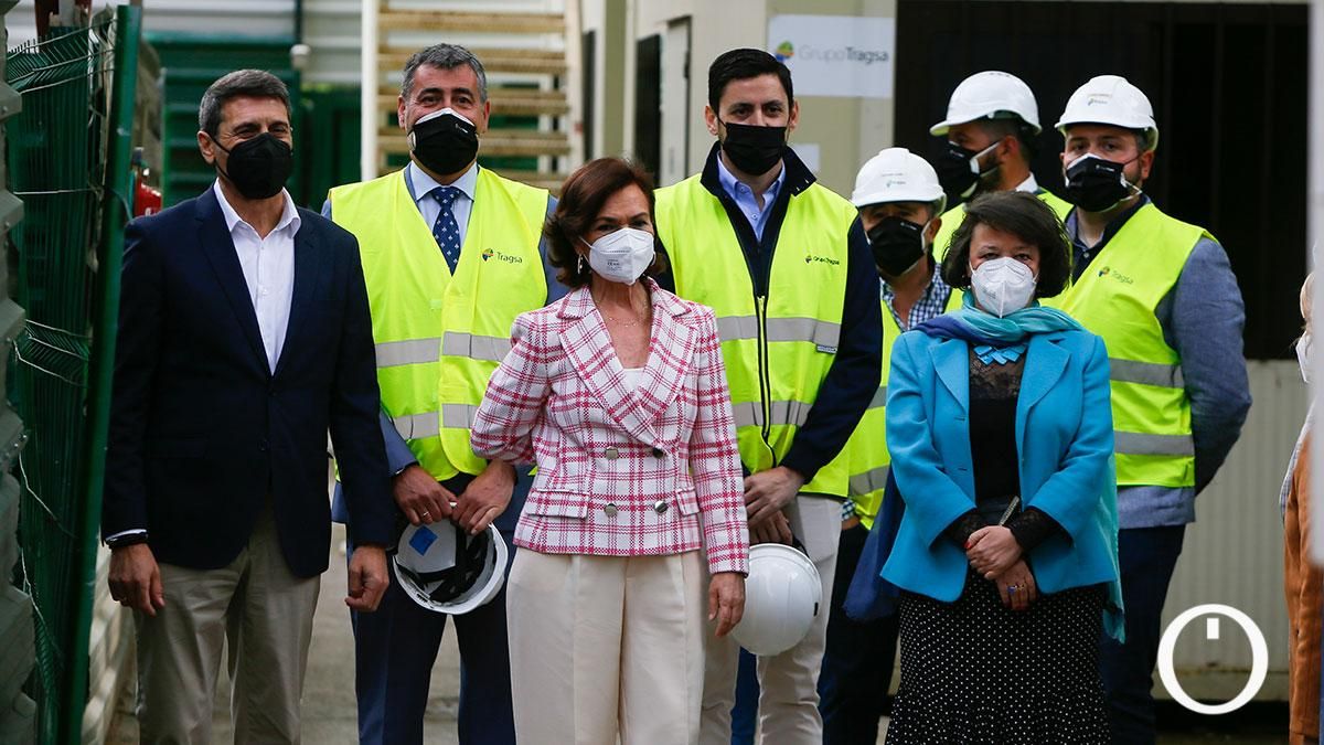 La vicepresidenta del Gobierno Carmen Calvo visita las obras de la Biblioteca del Estado