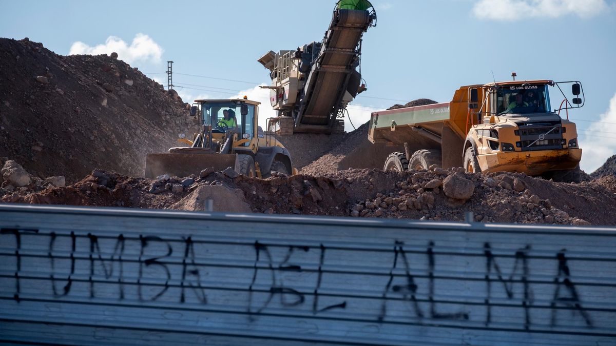 Obras en Cuna del Alma, en el sur de Tenerife.