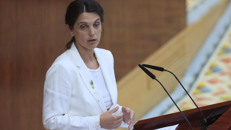 La portavoz adjunta del PSOE en la Asamblea de Madrid Pilar Sánchez interviene durante la segunda jornada del debate del estado de la región, en septiembre de 2022.
