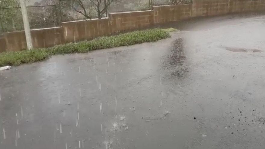 Imagen de la lluvia este lunes en El Paso.