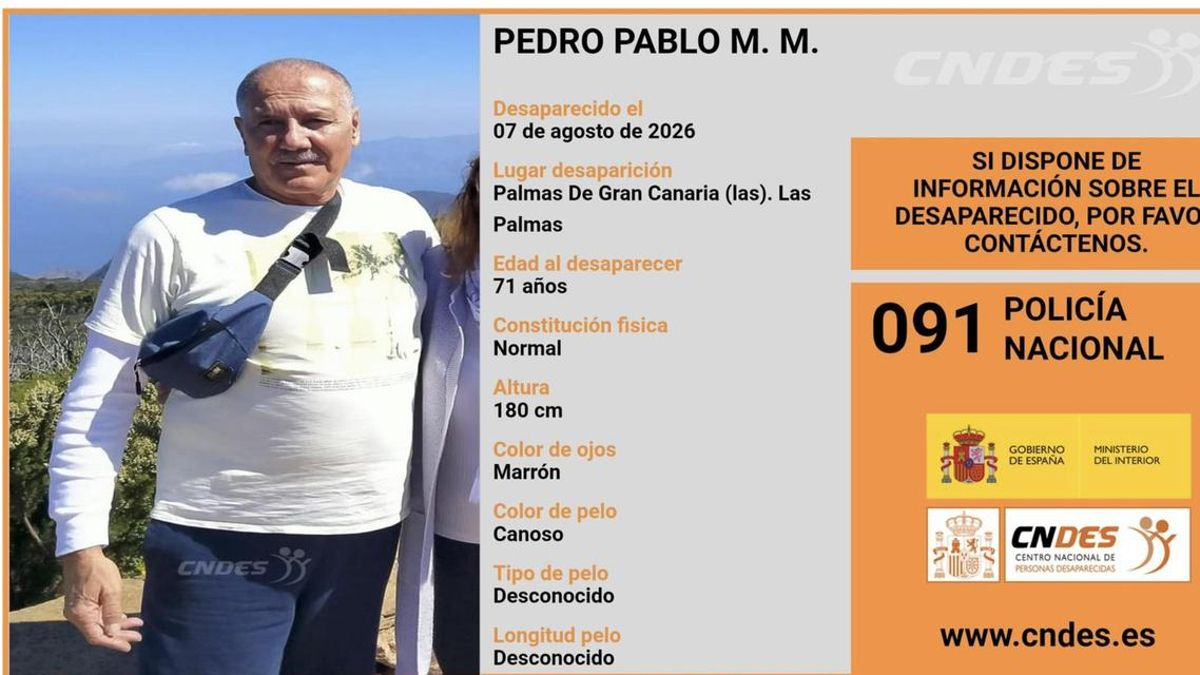 Pedro Pablo M.M., el hombre de 71 años desaparecido en Las Palmas de Gran Canaria, ha sido hallado sin vida