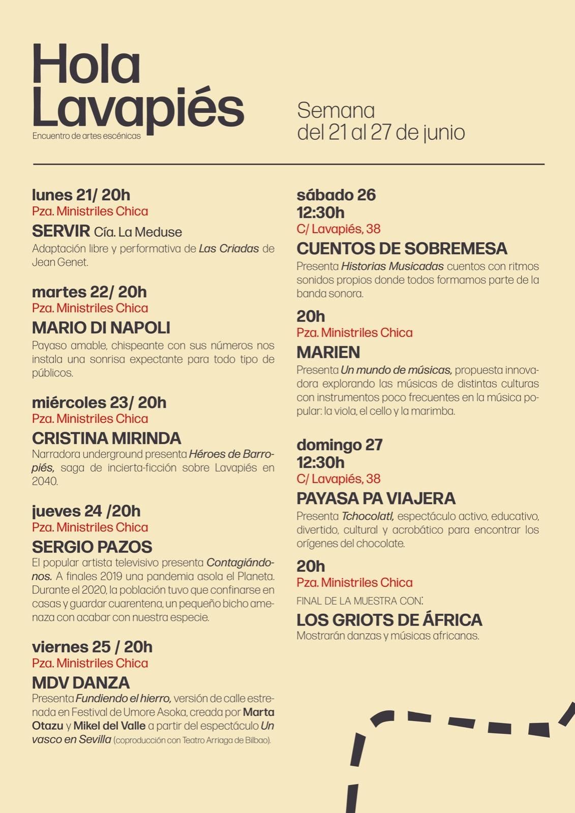 Programa del encuentro de artes escénicas