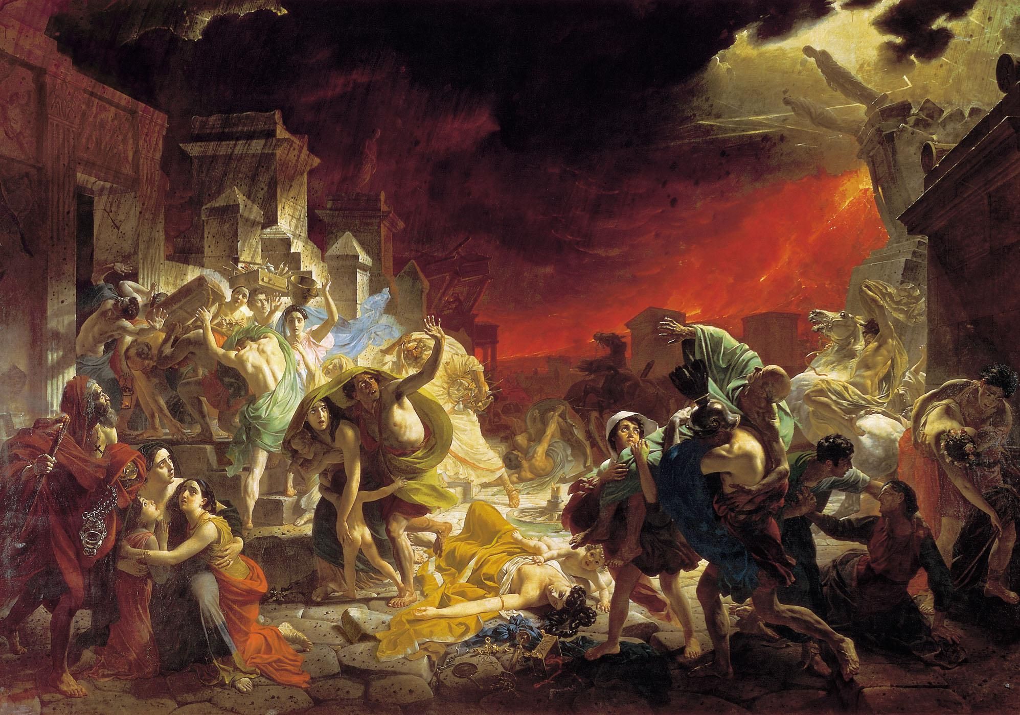 El último día de Pompeya, obra realizada por Karl Briulov entre 1830 y 1833