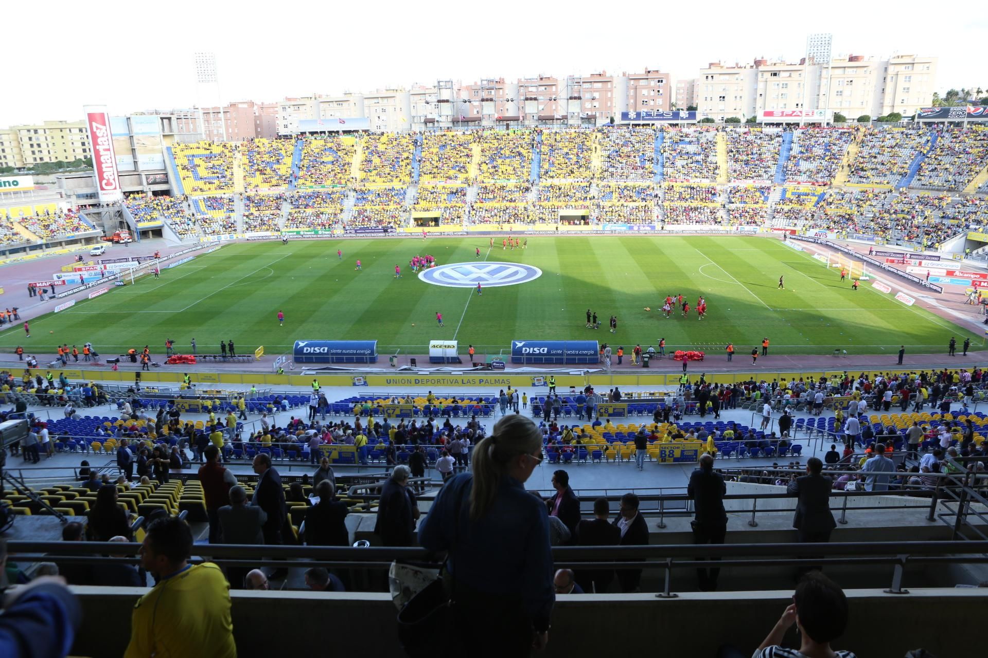 Partido entre la UD Las Palmas y Atlético de Madrid en el Estadio de Gran Canaria.