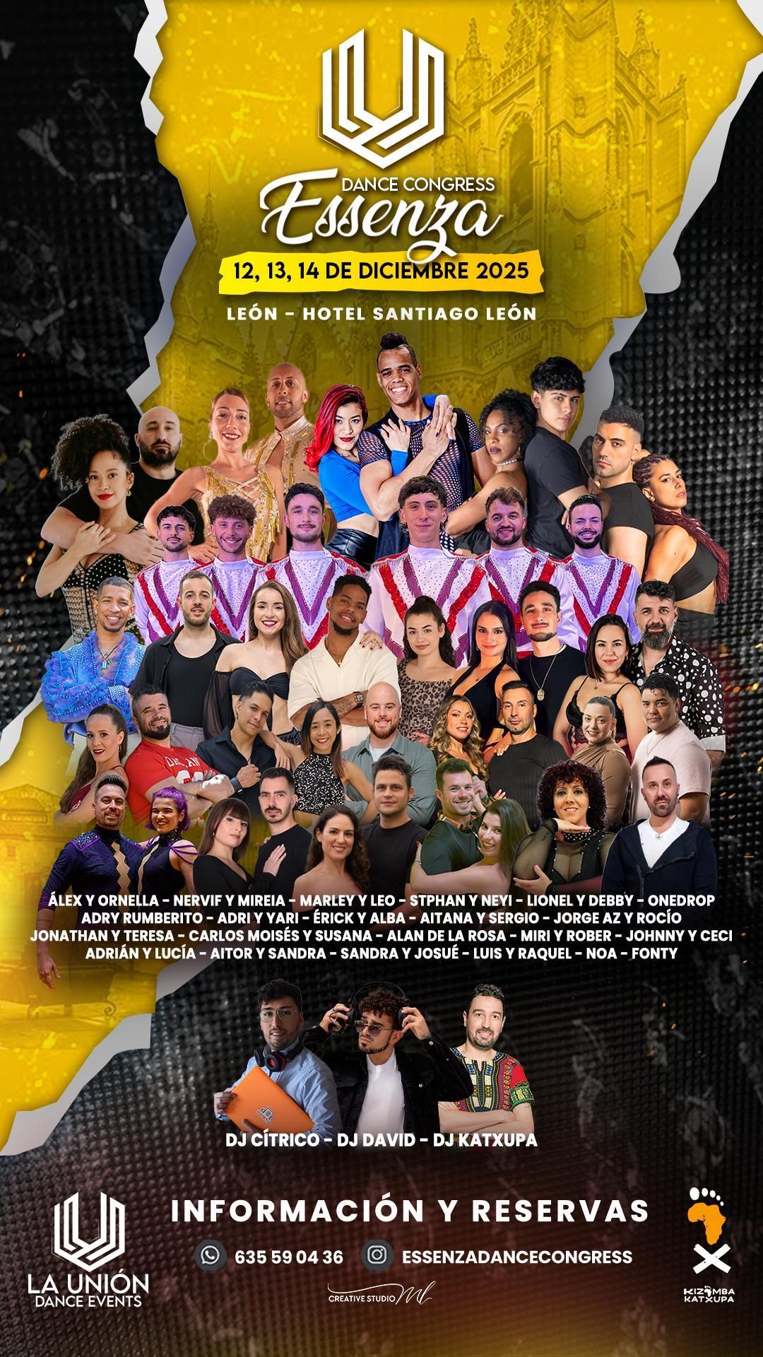 Cartel completo del Essenza Dance Congress de 2025 en León.