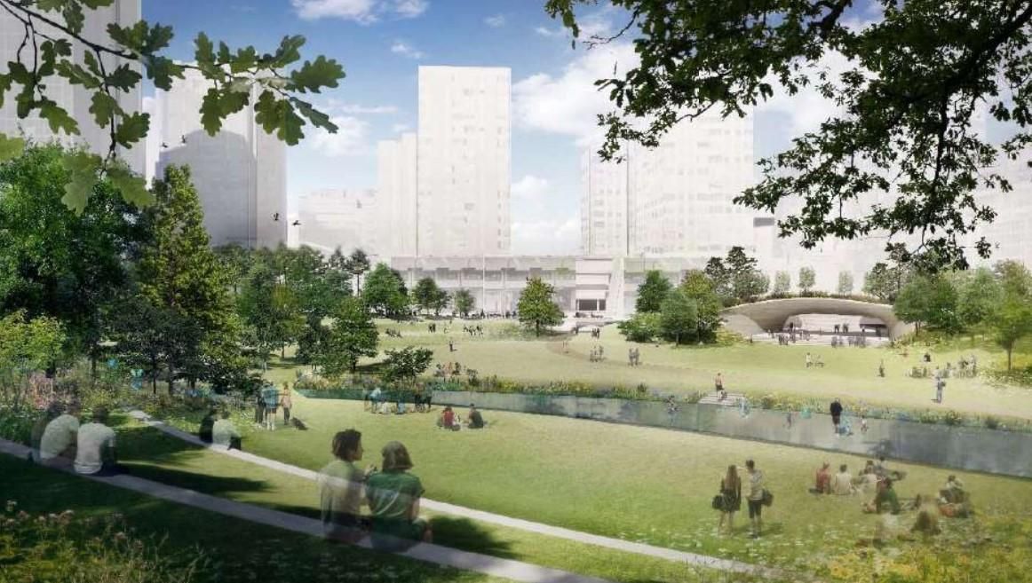 Vista general de la pradera central propuesta por Renazca