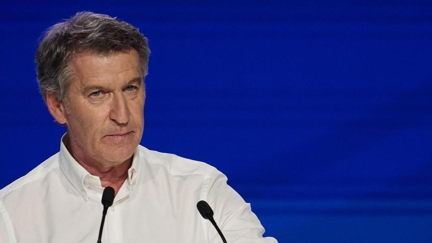 El presidente del PP, Alberto Núñez Feijóo, durante la segunda jornada del XXI Congreso Nacional del Partido Popular, a 5 de julio de 2025, en Madrid