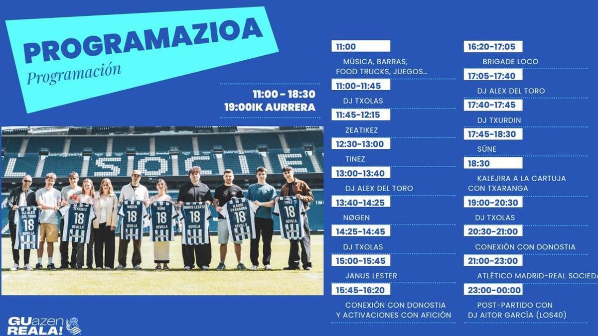 Programación de actividades en la 'fanzone'