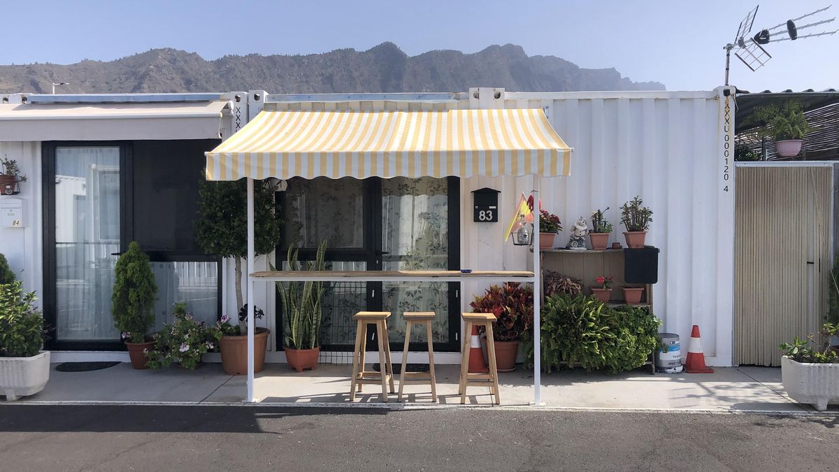 Una de las casas contenedor instaladas para los afectados por el volcán de La Palma.