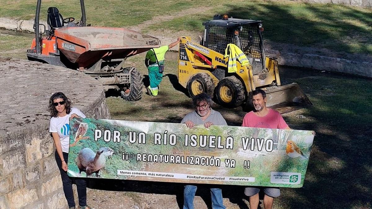 El Isuela, limpieza o renaturalización: el río de Huesca sigue entre dos orillas