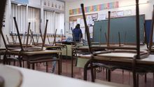 Todos los centros educativos de Canarias, como este colegio de Las Palmas de Gran Canaria, el Banda Cambre, permanecen sin actividad lectiva.
